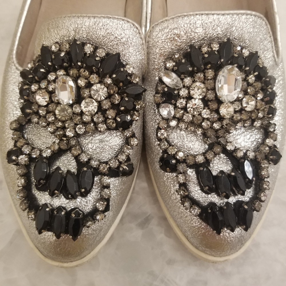 Leather Skull loafers sz 7.5